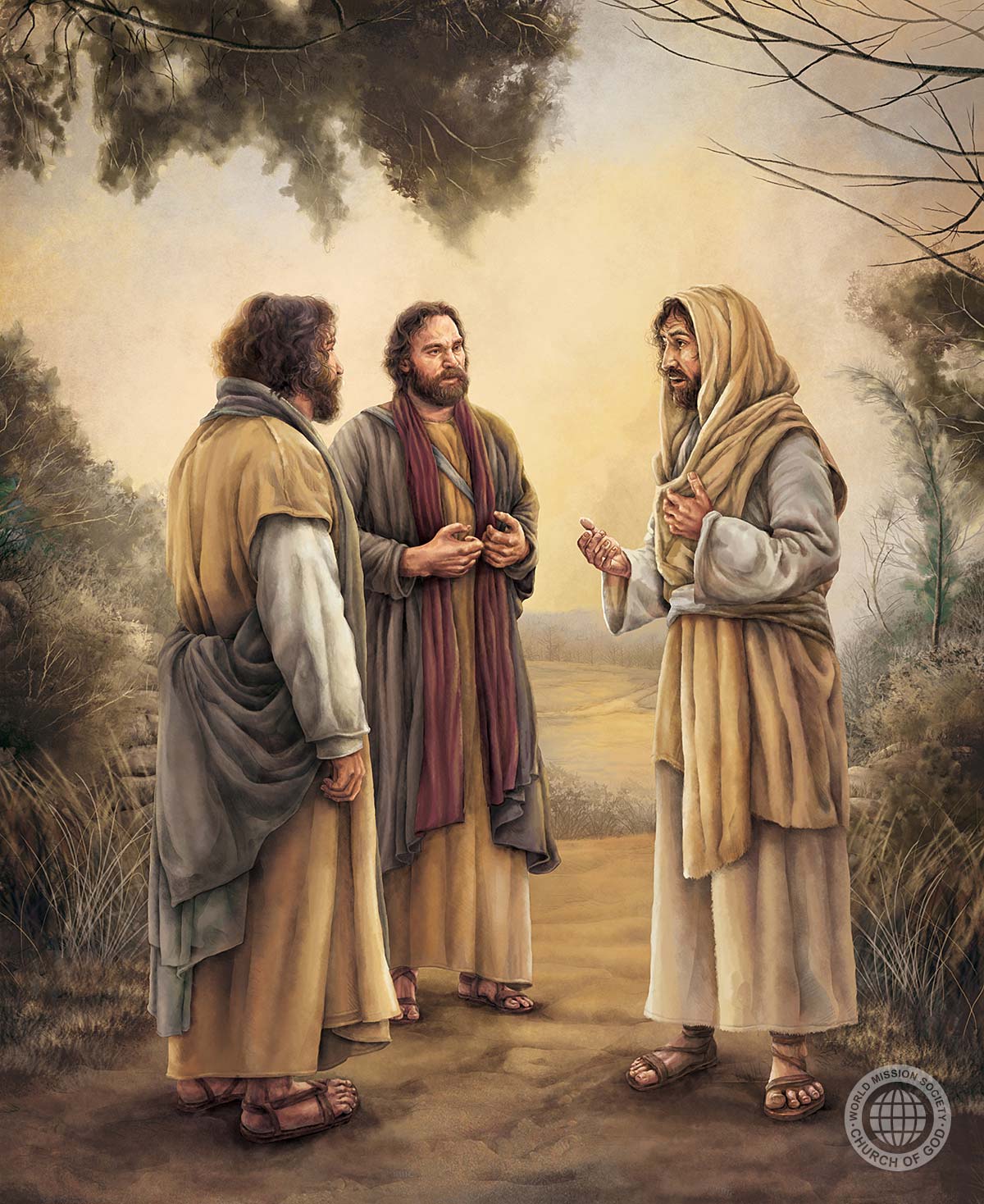 jesus walking with disciples